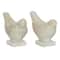 Set of 2 White Ceramic Coastal Bird Sculpture, 16.75", 18.25"
